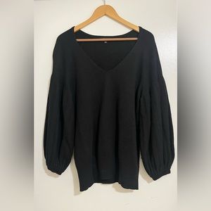 Ella Moss Wool Blend Pullover Sweater Balloon Sleeve